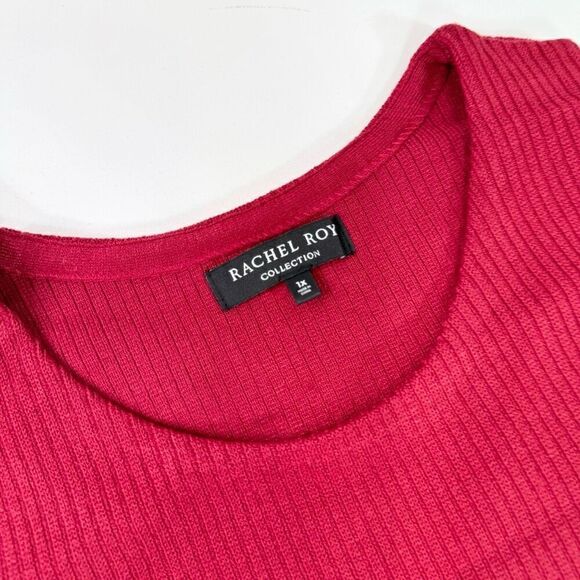 Rachel Roy Collection Dress Women’s 1X Ribbed Sleeveless ribbed Career NWT red - Picture 3 of 10